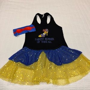 Snow White running tank, skirt and headband! EUC